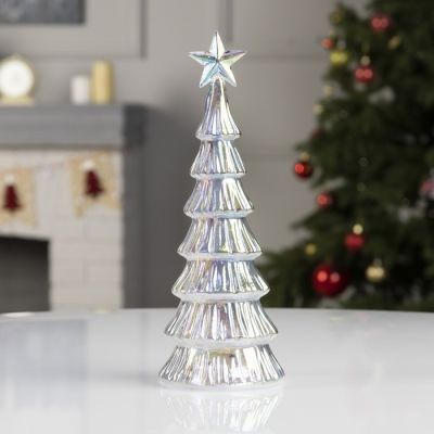 Светодиодная фигура «Прозрачная ёлка» 10 × 26 × 10 см, стекло, батарейки АААх3 (не в комплекте), свечение тёплое белое