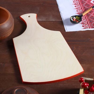 Доска разделочная «Фигурная», 18×0,8×31 см, красная, ракульская роспись