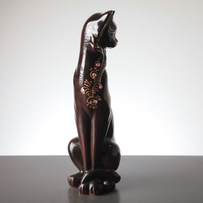 Копилка "Кошка Иден", покрытие глазурь, коричневая, 43 см, микс