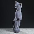Копилка "Кот Лапа", покрытие флок, серая, 28 см