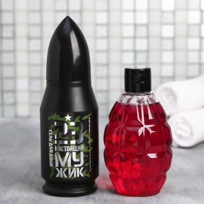 Набор "Тому, кто всегда побеждает" гель для душа пуля, аромат парфюма, шампунь граната