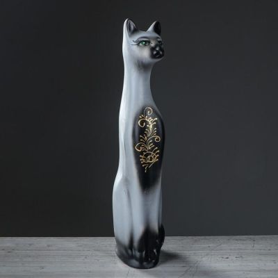 Копилка "Кот", акрил, серая, 48 см