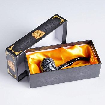 Трубка "Командор" классическая, серый мрамор, 13х3х4.5 см