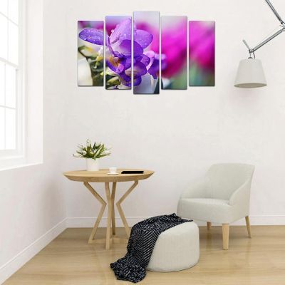 Картина модульная на подрамнике "Фиолетовый цветок" 125*80 см