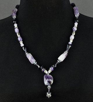 Бусы Аметист, хрусталь "Сиреневая ночь" арт.АНТ-132