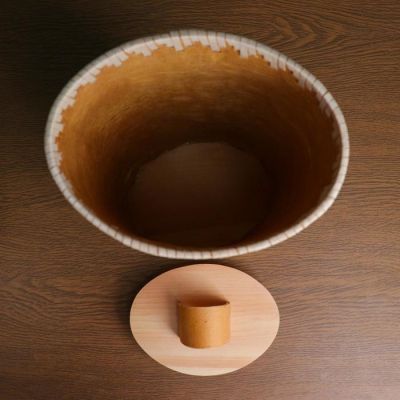 Туес овальный "Жар-птица" d-18*14 h-33, береста