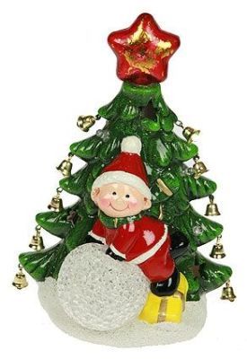 Фигурка декоративная "Мальчик у ёлочки" с подсветкой (14 х 10 х 20 см)