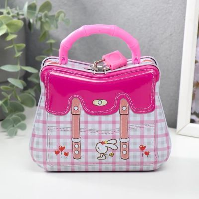 Копилка металл "Сумочка-портфель" МИКС 10,5х14х6,5 см