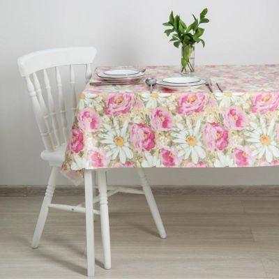 Клеёнка столовая на тканой основе, ширина 125 см, рулон 20 м