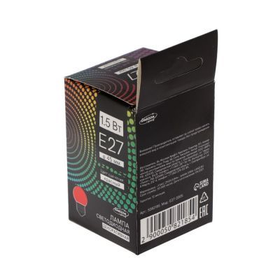 Лампа светодиодная Luazon Lighting, G45, Е27, 1.5 Вт, для белт-лайта, красная,