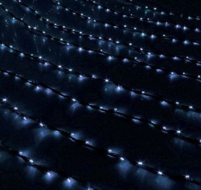 Гирлянда "Дождь" уличная (УМС, Ш:2 м, В:3 м, нить темная, белый)