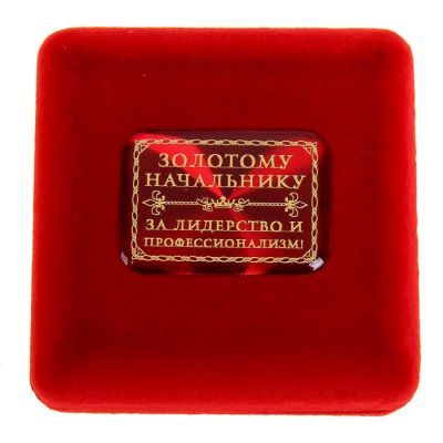 Медаль в бархатной коробке «Лучший начальник», d=7 см, 9 х 9 х 4 см