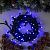 Гирлянда «Нить» 10 м, IP65, УМС, тёмная нить, 100 LED, свечение синее, мерцание белым, 220 В