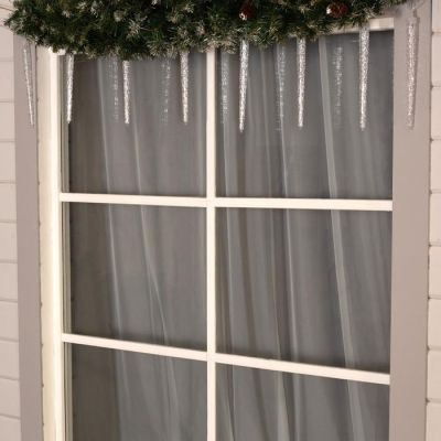 Гирлянда «Сосульки рифленые» 2.5 × 0.3 м, IP65, прозрачная нить, 192 LED, свечение фиолетовое с эффектом стекания, 12 В