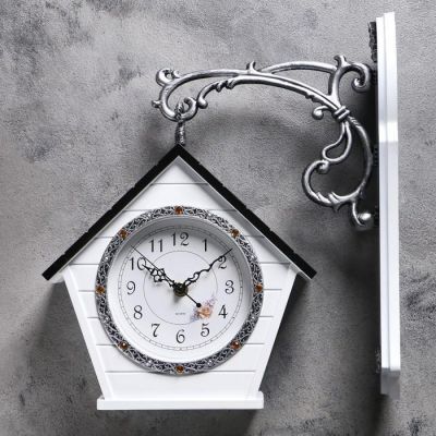 Часы настенные двойные, серия: Садовые, "Домик", 40 х 32 см