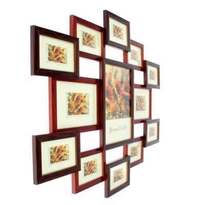 Фоторамка на 13 фото 10х15 см, 15х21 см, 21х30 см, тёмная