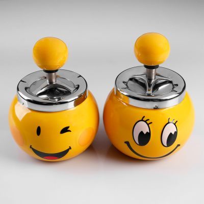 Пепельница бездымная  "Смайлик", микс, 14х11 см