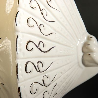 Копилка "Кошка с веером", покрытие лак, белая, 44 см