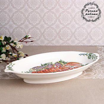 Блюдо малое «Донские раки»  33,5х17,5 х5 см,1 сорт