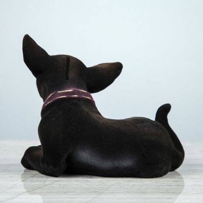 Копилка "Чихуахуа", флок, чёрный цвет, 16 см