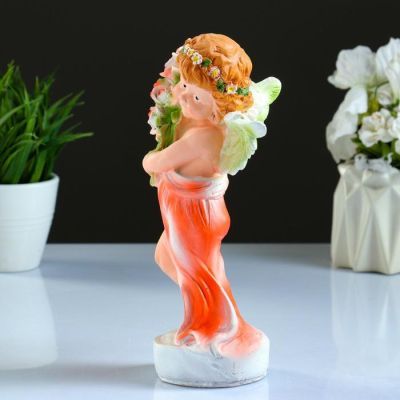 Фигура "Девочка ангелочек с цветами" 12х9,5х24см