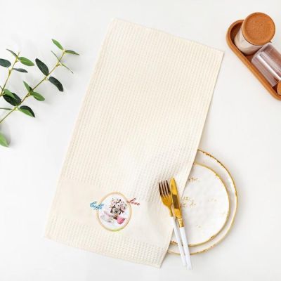 Набор вафельных полотенец Цветочный чай 33х60 см, 100% хл, 3 шт