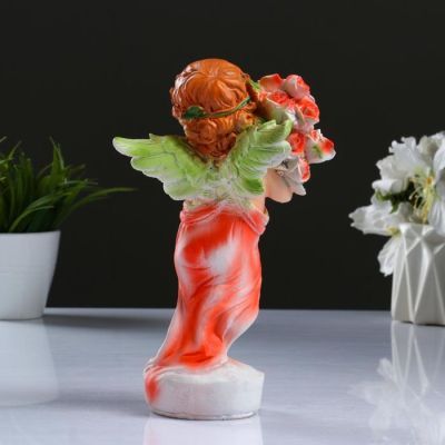 Фигура "Девочка ангелочек с цветами" 12х9,5х24см