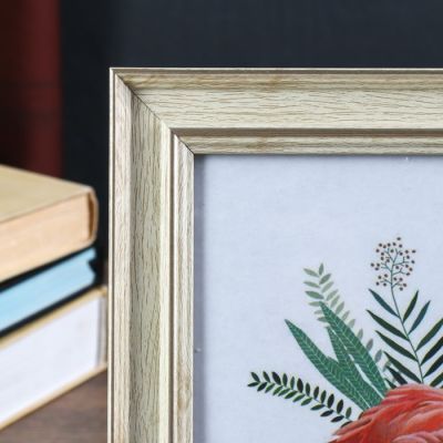 Фоторамка пластик 15х20 см "Базиль" выбеленный дуб с золотым обрамлением 24х19 см