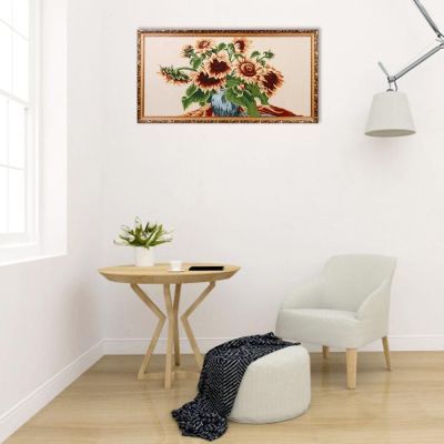 H028-60х120 Картина из гобелена "Букет из подсолнухов" (65х125)