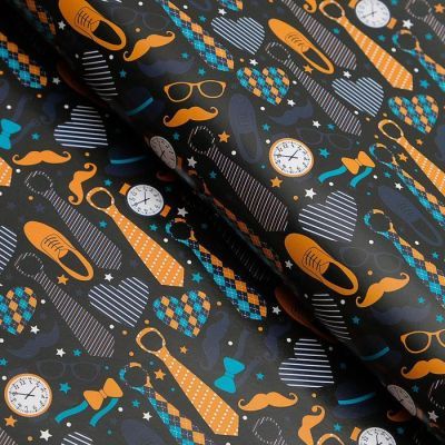 Бумага упаковочная глянцевая "Галстуки",  50 х 70 см