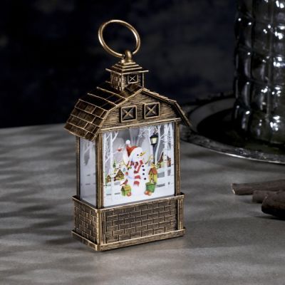 Светодиодная фигура «Снеговик» 7.5 × 14 × 4.2 см, пластик, батарейки AG13х3, свечение тёплое белое