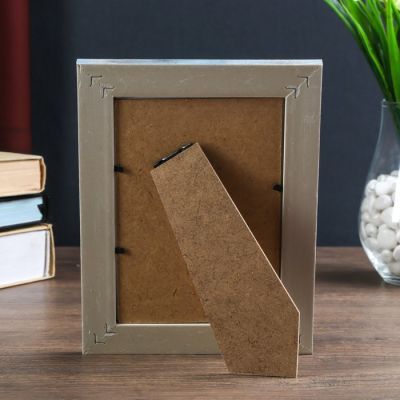 Фоторамка пластик 10х15 см "Шарль" кремовые кирпичики с голубым 19,5х14 см