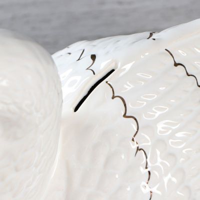 Копилка "Лебедь", лепка, роспись золотистая, 19 см, микс