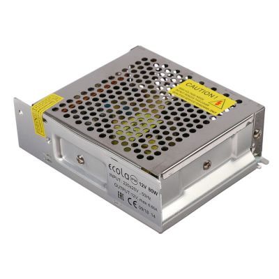 Блок питания Ecola для светодиодной ленты 12 В, 80 Вт, IP20