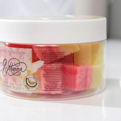 Скраб кубиками «с 8 марта» 200 г, аромат дыни