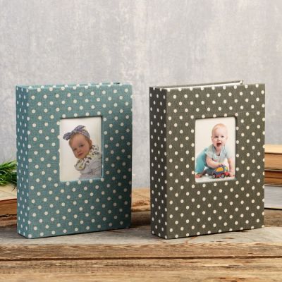 Фотоальбом на 200 фото 10х15 см "Горошек" текстиль МИКС 22,5х18,7х5,5 см