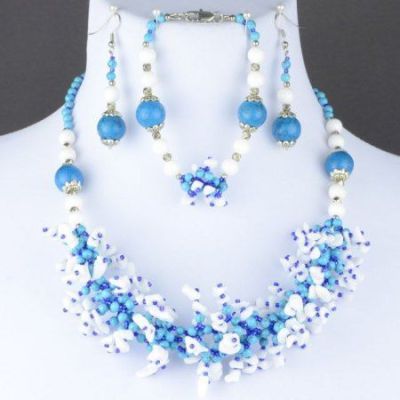 Комплект прес.Бирюза,  агат "Чуткость" арт.ВАС-1511