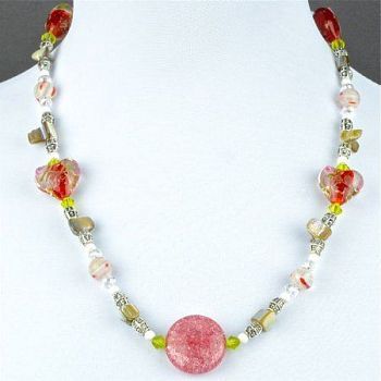 Бусы Муранское стекло, Хрусталь, Кахолонг, Перламутр "Иствед" арт. ГРУ-1547