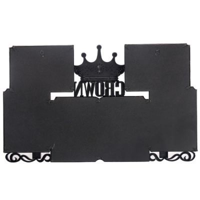 Фоторамка пластик на 6 фото 10х15 см "Корона" серебро 34,5х56 см