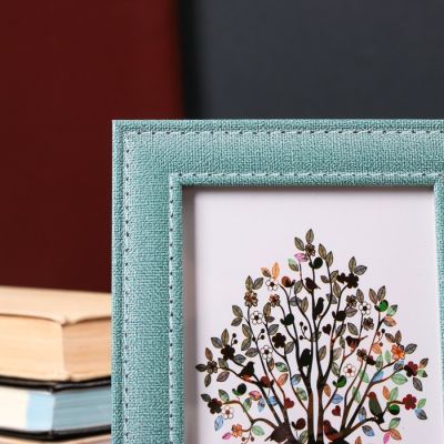 Фоторамка пластик 10х15 см "Джинса" голубая 19х14 см