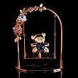 Сувенир с кристаллами Swarovski "Мишка на качелях" 13,2х10,5 см