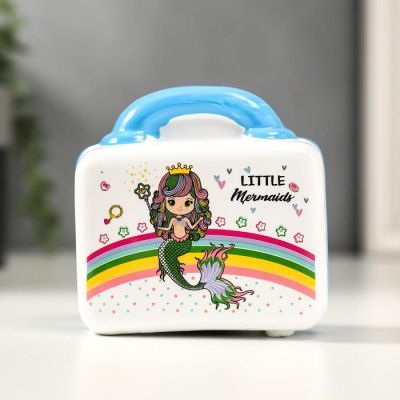 Копилка керамика "Чемодан с русалкой" МИКС 9х8,8х5,4 см