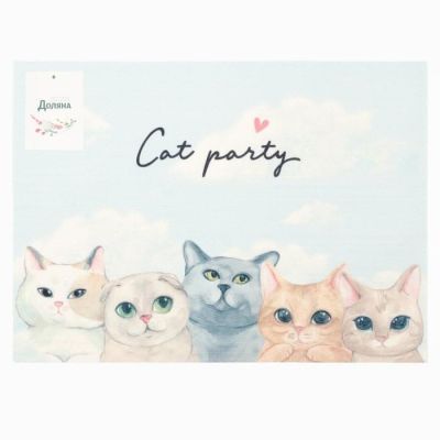 Салфетка на стол Доляна "Cat party" ПВХ 40*29см