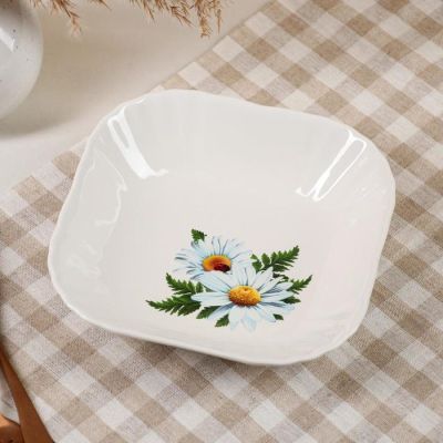 Салатник "Зефир", белый с деколью, 0.4 л, микс