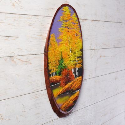 Панно на спиле "Осень", 40 см, каменная крошка, вертикальное, микс