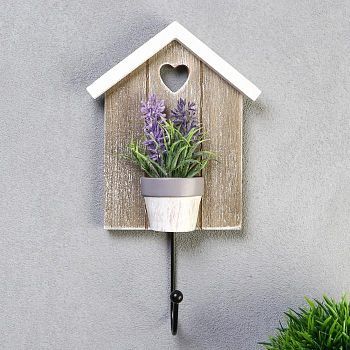 Крючок декоративный дерево "Лаванда в горшочке"  24,5х13,3 см