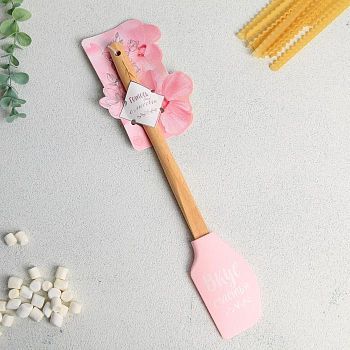 Силиконовая лопатка «Вкус счастья», 11,1 × 30 см