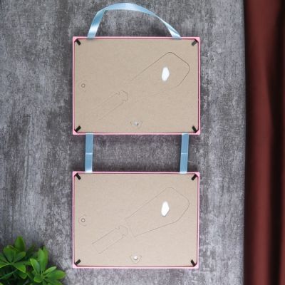 Фоторамка двойная на тесьме L-4 15х21 розовый, с небьющимся стеклом