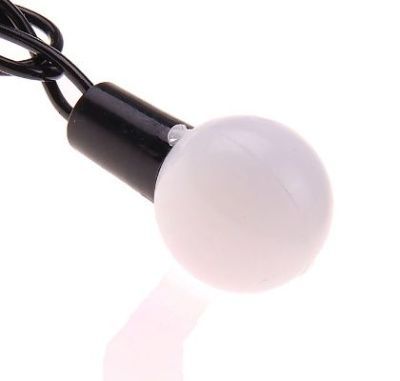 Гирлянда уличная "Метраж" с насадкой "(шарики большие 2,5 см",моргает, бело-синий)