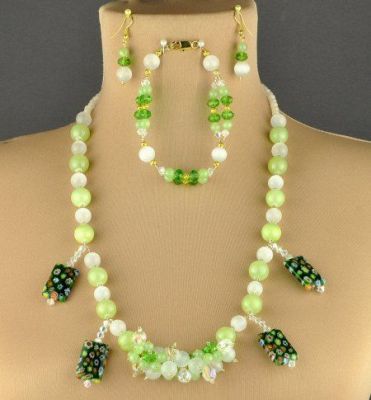 Комплект Оникс, кошачий глаз "Лесная фея" арт.ВАН-624